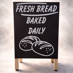Chalkboard Sign with Fresh Bread Design